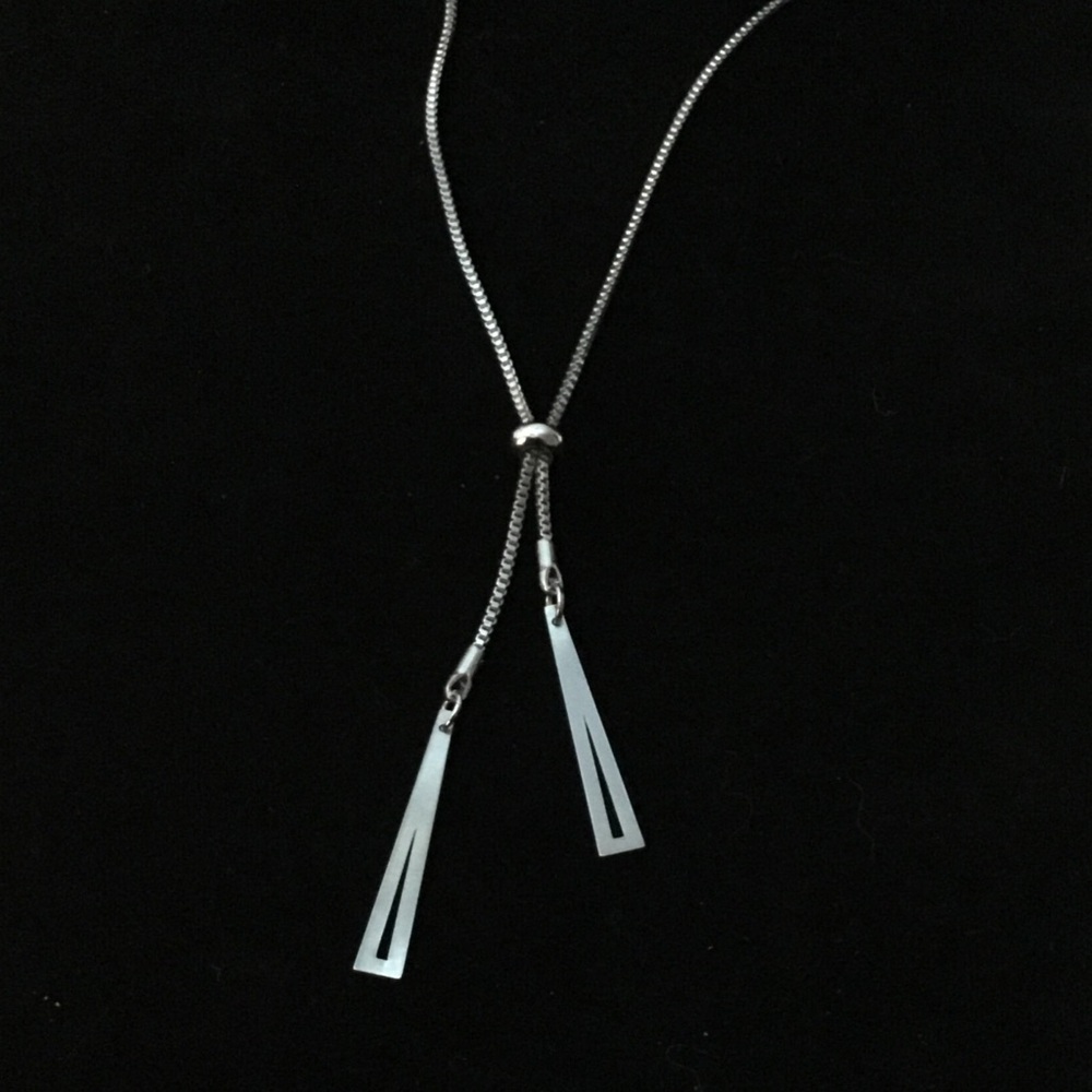 Sterling Silver Slide Adjustable Necklace - Picture 2 of 3